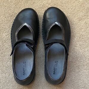 Naot Black Leather Mary Jane Flats